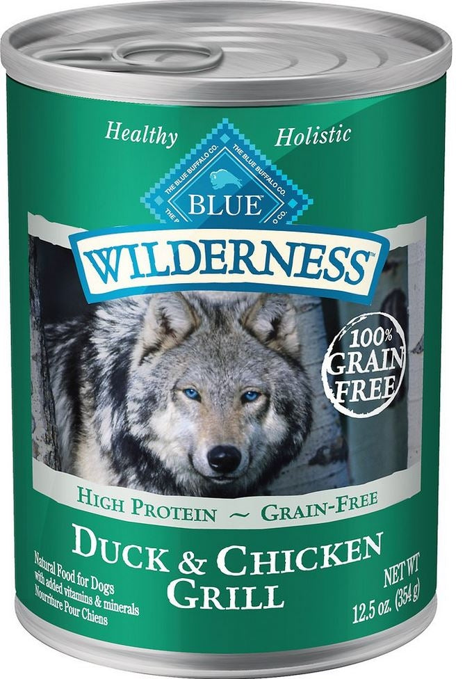 Blue Buffalo Wilderness Grain Free Duck and Chicken Grill Canned Dog F