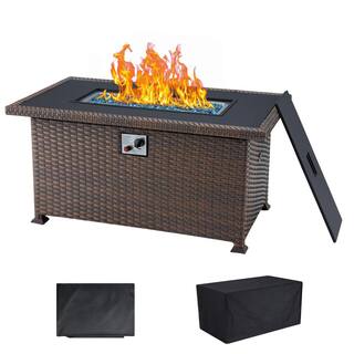 Zeus  Ruta 44 in. Propane Fire Pit Table 50000 BTU Auto-Ignition Gas Fire Table for Outside Patio LH-591