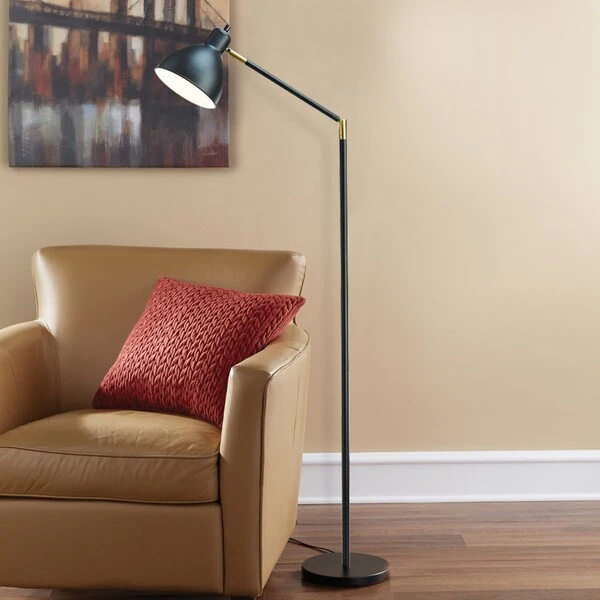 Carson Carrington Innnes Black Brass/Metal 54.5-Inch Articulating Antique Floor Lamp