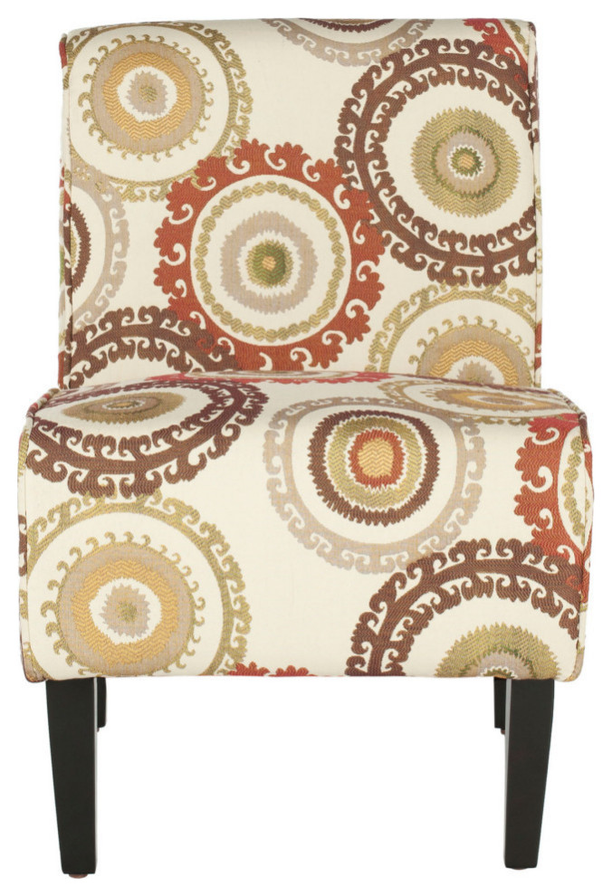 Karla Armless Club Chair  Beige/Brown/Orange   Contemporary   Armchairs And Accent Chairs   by Rustic Home Furniture Deco  Houzz