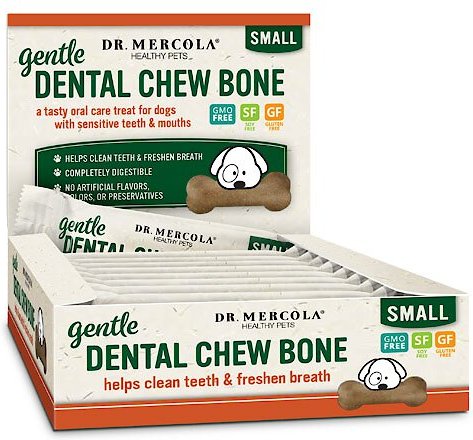 Dr. Mercola Gentle Chew Bone Rawhide-Free Small Dental Dog Treats， 12 count