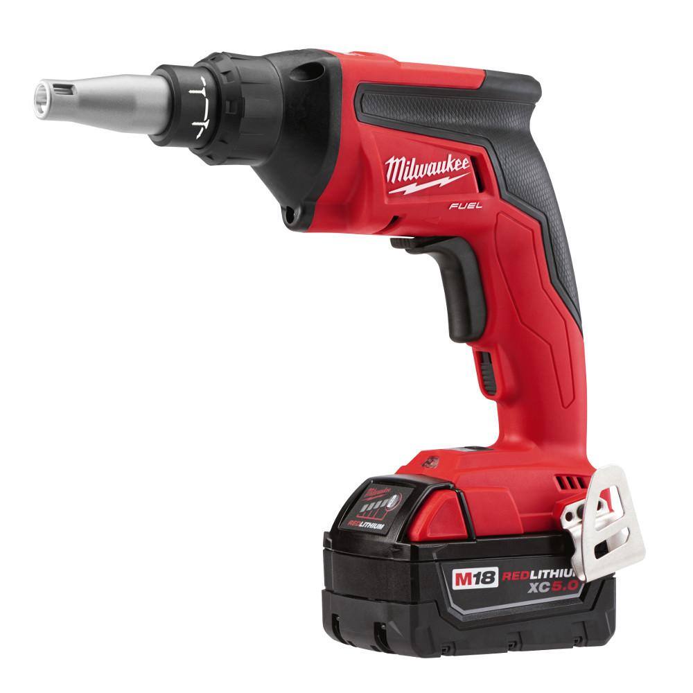 MW M18 FUEL 18V Lithium-Ion Brushless Cordless Drywall Screw Gun Kit W M18 FUEL 12 in. Mud Mixer 2866-22-2810-20