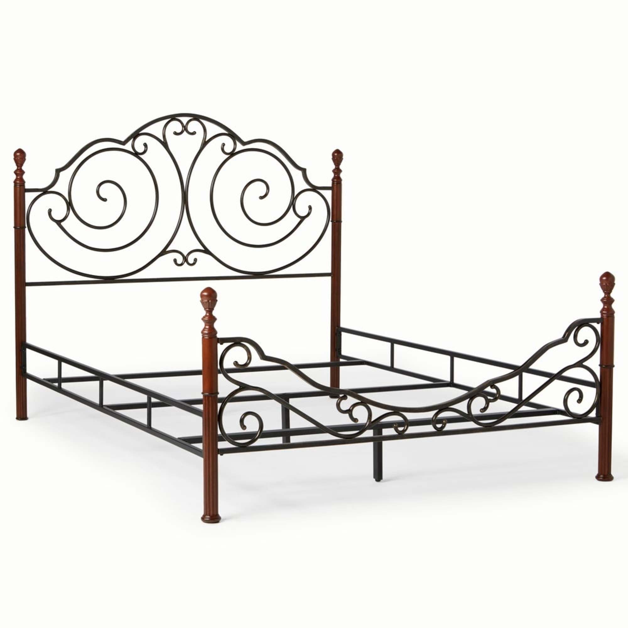 Weston Home Adison Graceful Scroll Bronze Iron Bed, King