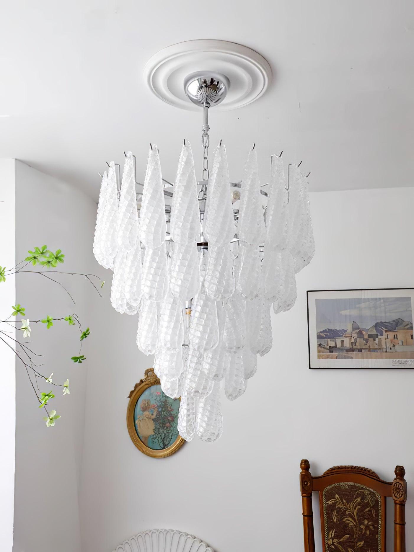 Grid Glass Waterfall Chandelier