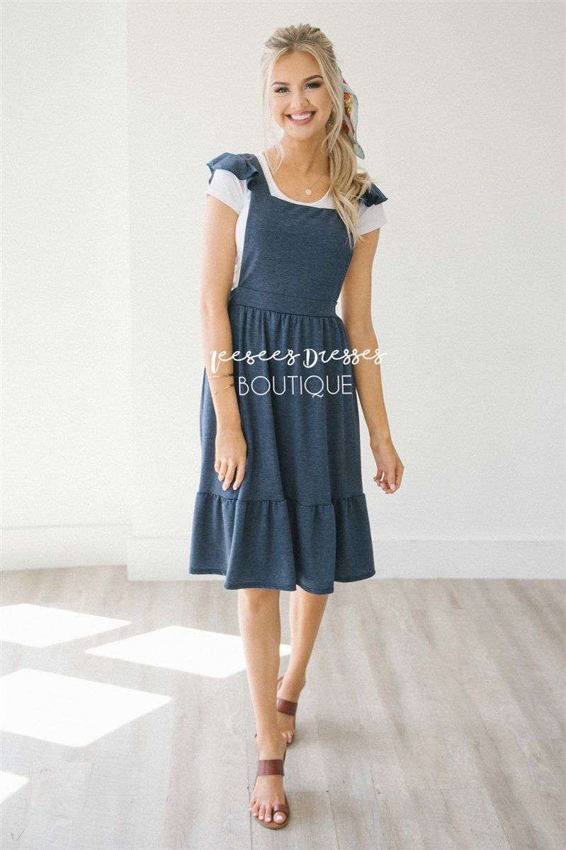 The Harper Overall Ruffle Sleeve Dress