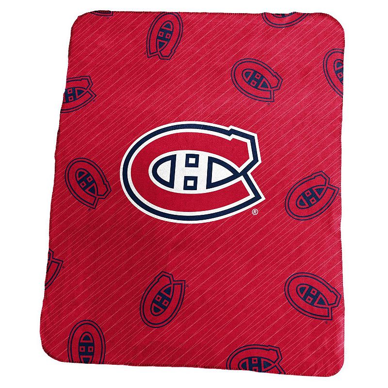 Montreal Canadiens 50 x 60 Repeating Logo Classic Plush Throw Blanket