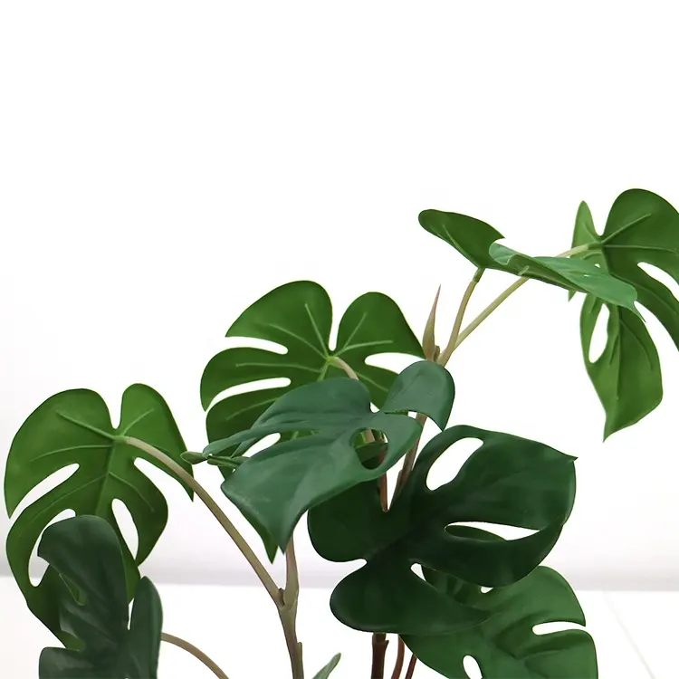 46cm high 13lvs faux monstera deliciosa plants with pot wholesale