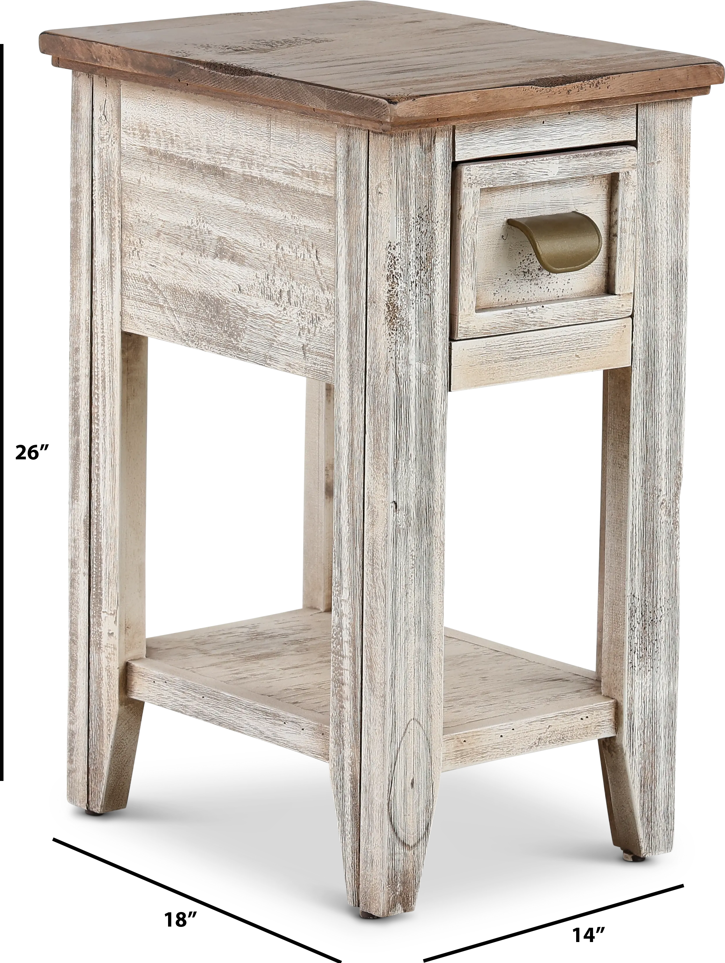 Sahara Brown Two-Tone Side Table