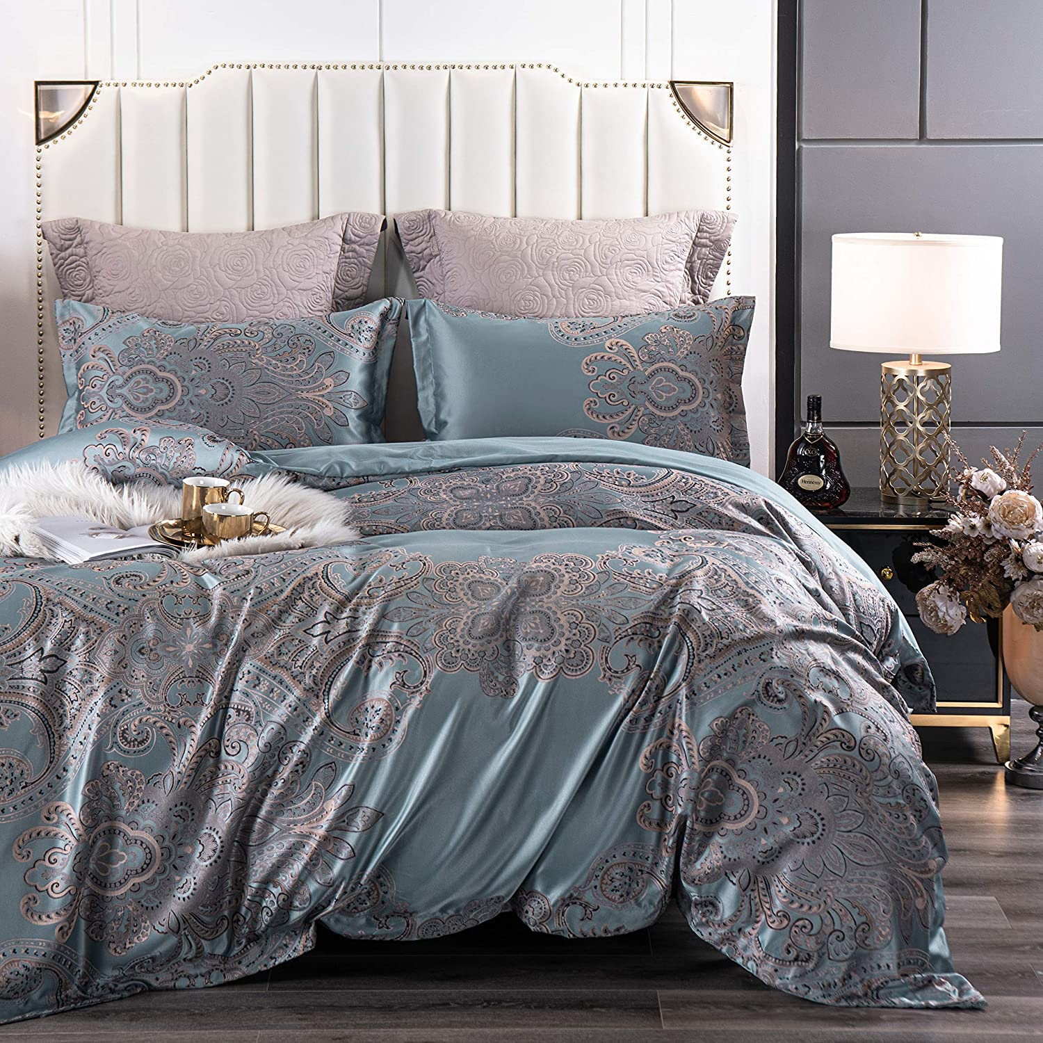 Duvet Cover Soft and Elegant Cotton Blend - Zipper Closure