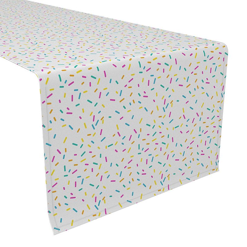 Table Runner， 100% Polyester， 12x72， Sprinkles on White