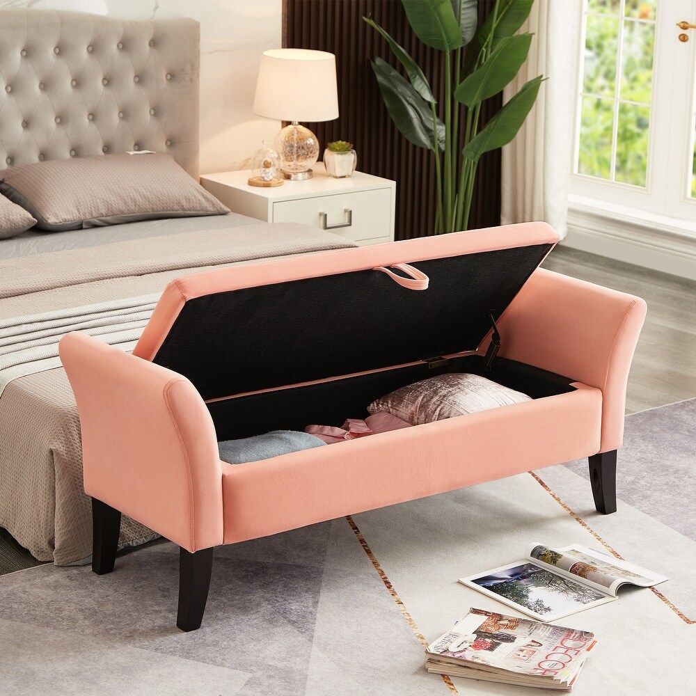 AUKFA Armed Storage Bench for Bedroom Entryway Living Room