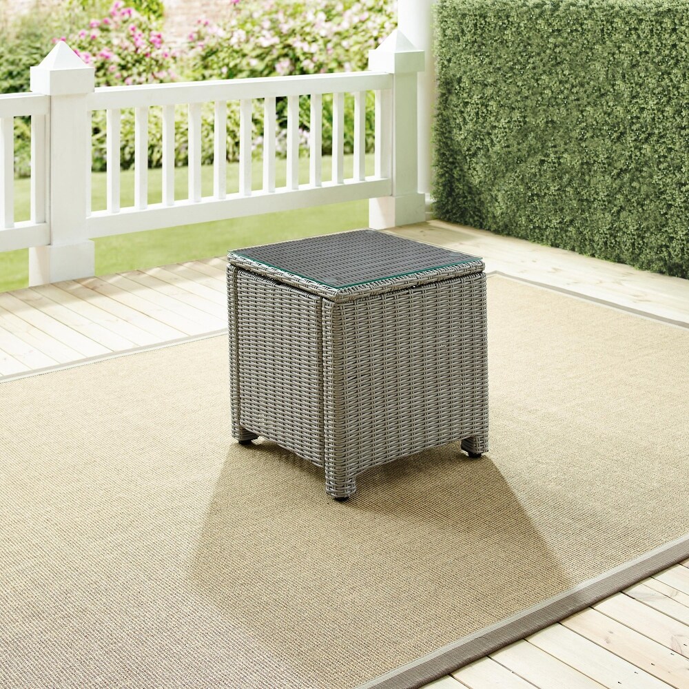 Outdoor Wicker Rectangular Side Table   Modern Furniture