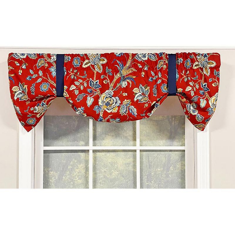 RLF Home Gianna Suspender Valance Rod Pocket， contrast ribbon Tie