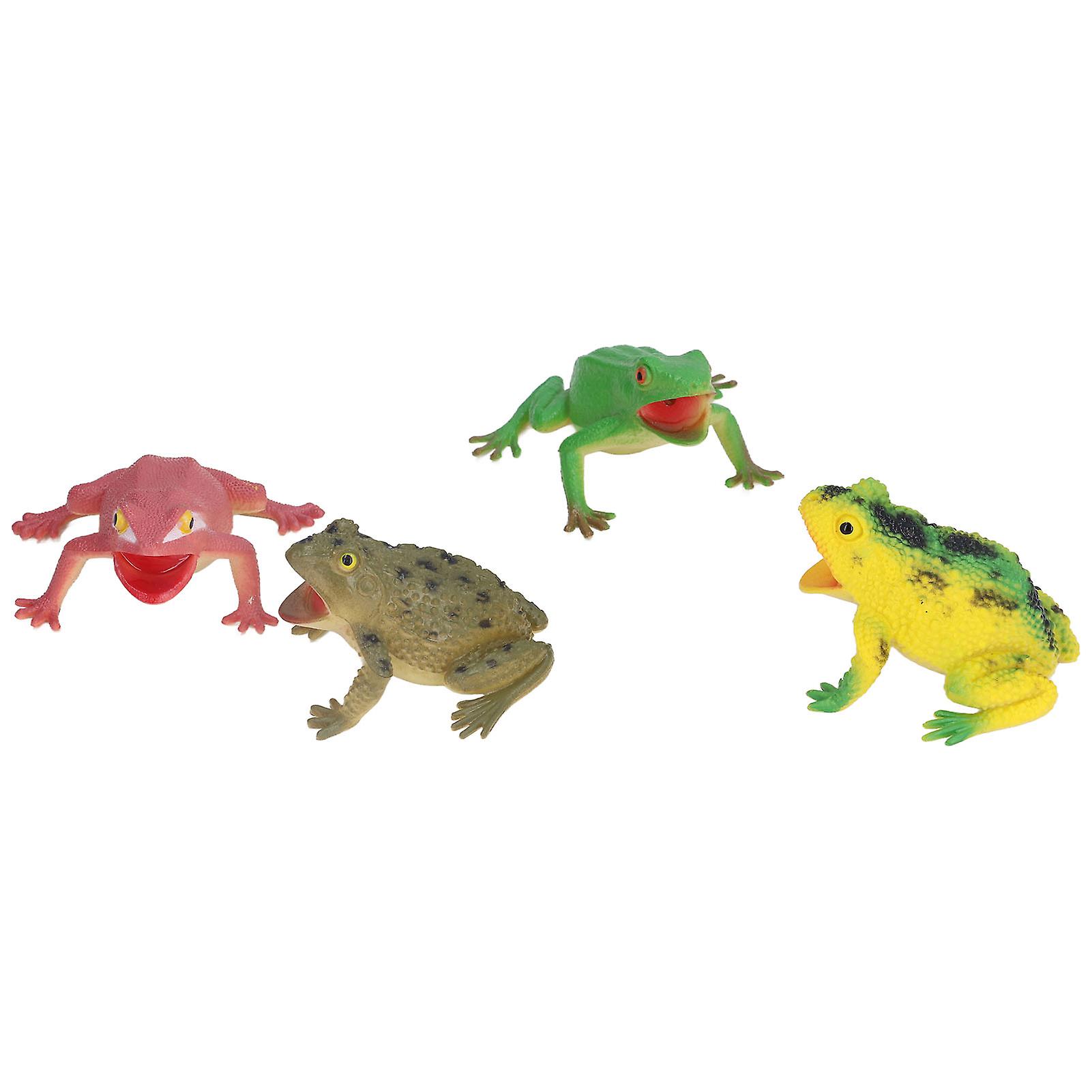 4pcs High Simulation Toad Model Bright Color Toad Toy Set Tricky Squeeze Toad Toys For Children