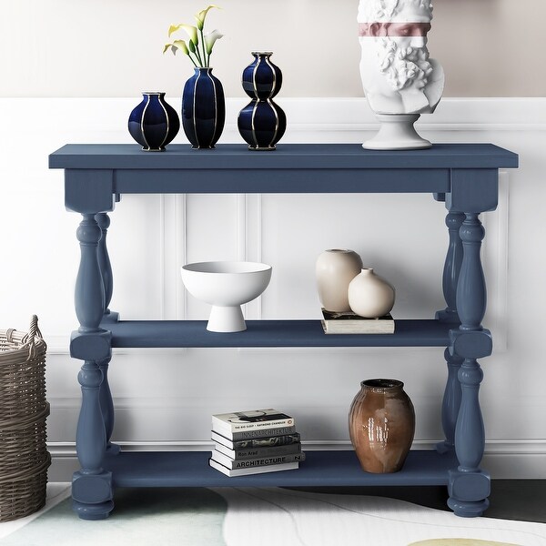 Cream Carey 2-Shelf Console and Entry Table