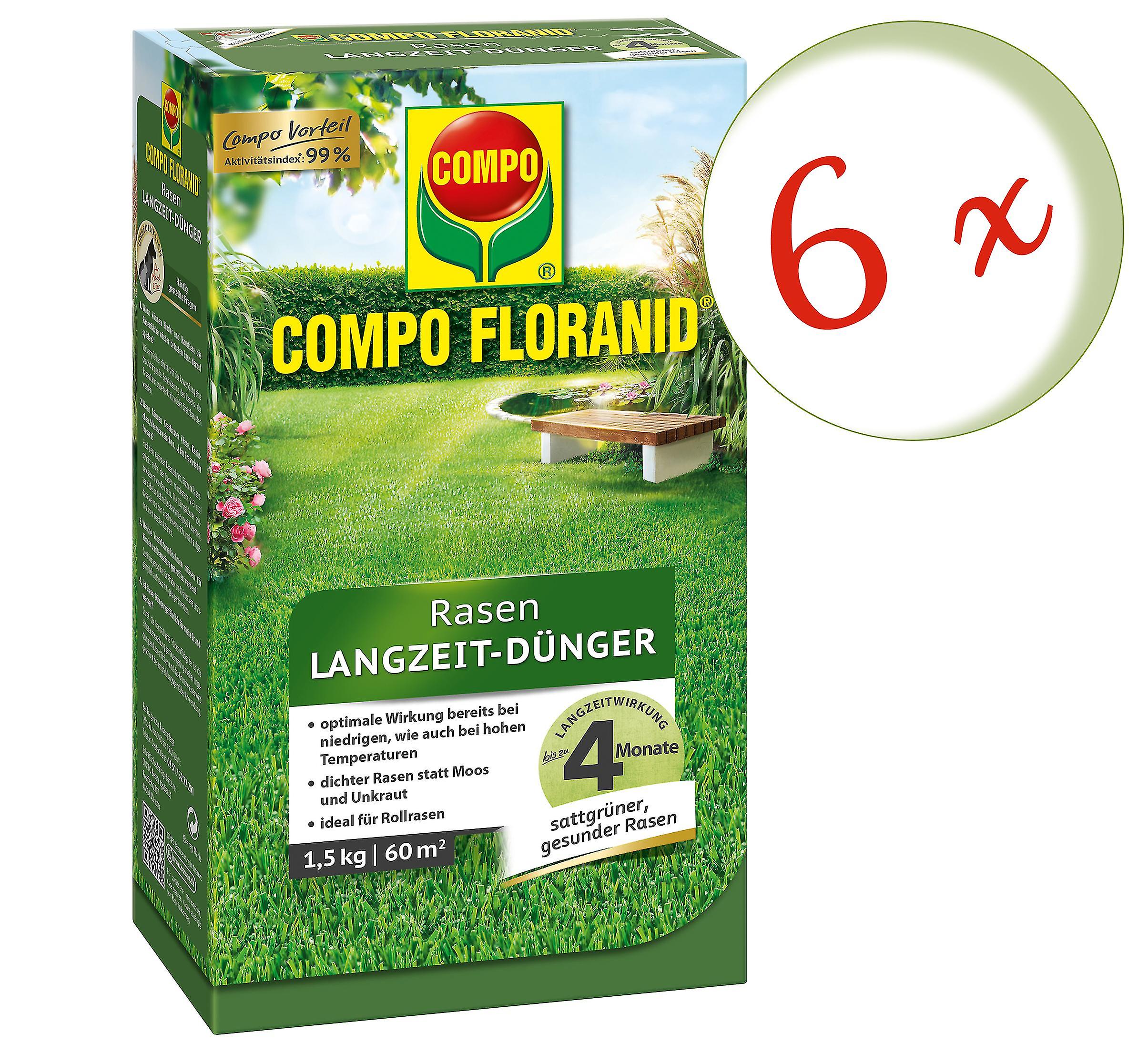 6 x COMPO Lawn Long-Term D?1/4nger Perfect， 1.5 kg