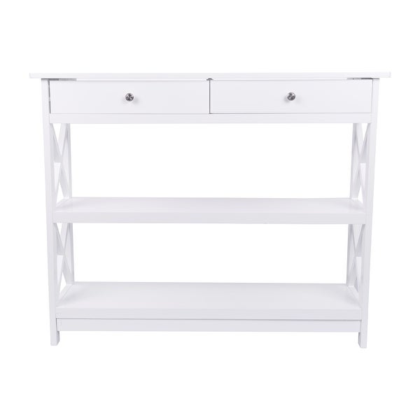 Console Table Entryway Table with Drawer and 2 Storage Shelves 11.8