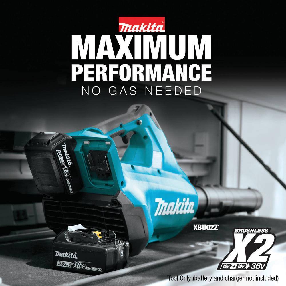 Makita 120 MPH 473 CFM 18-Volt X2 (36-Volt) LXT Lithium-Ion Cordless Brushless Leaf Blower (Tool-Only) XBU02Z