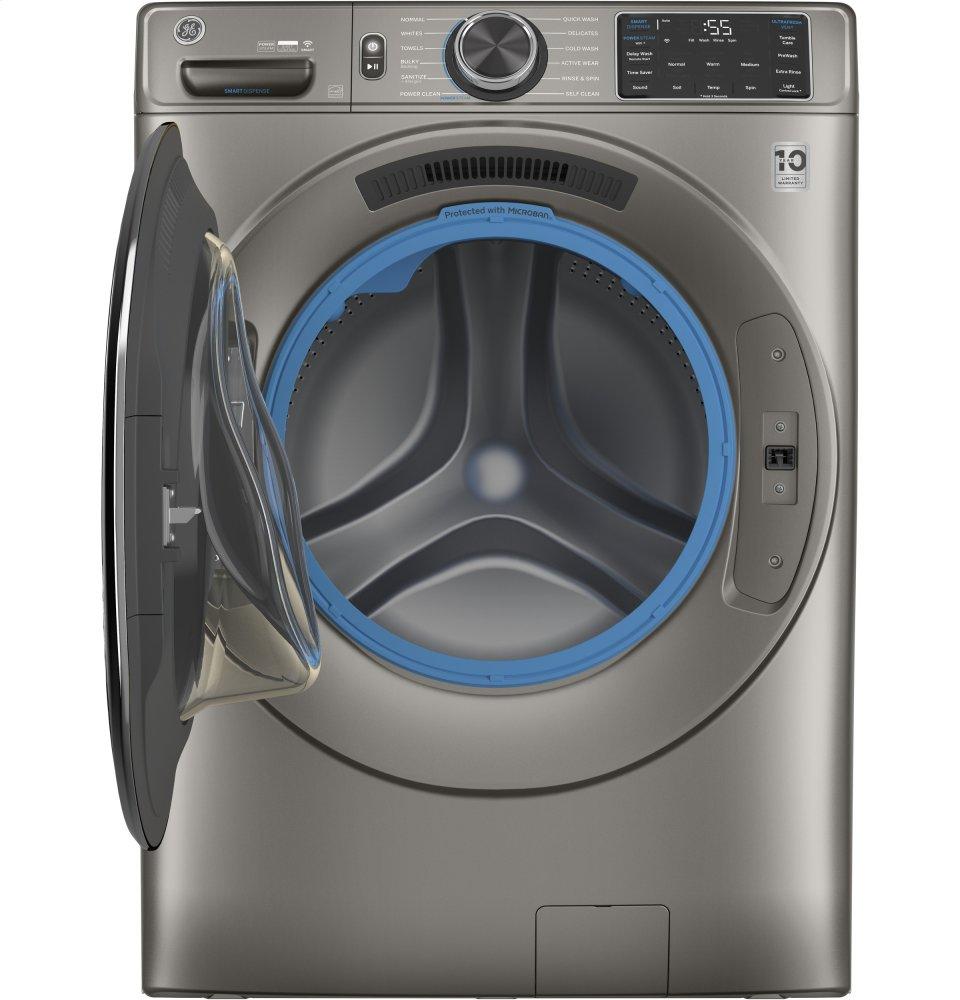 Ge Appliances GFW650SPNSN Ge® 4.8 Cu. Ft. Capacity Smart Front Load Energy Star® Steam Washer With Smartdispense™ Ultrafresh Vent System With Odorblock™ And Sanitize + Allergen