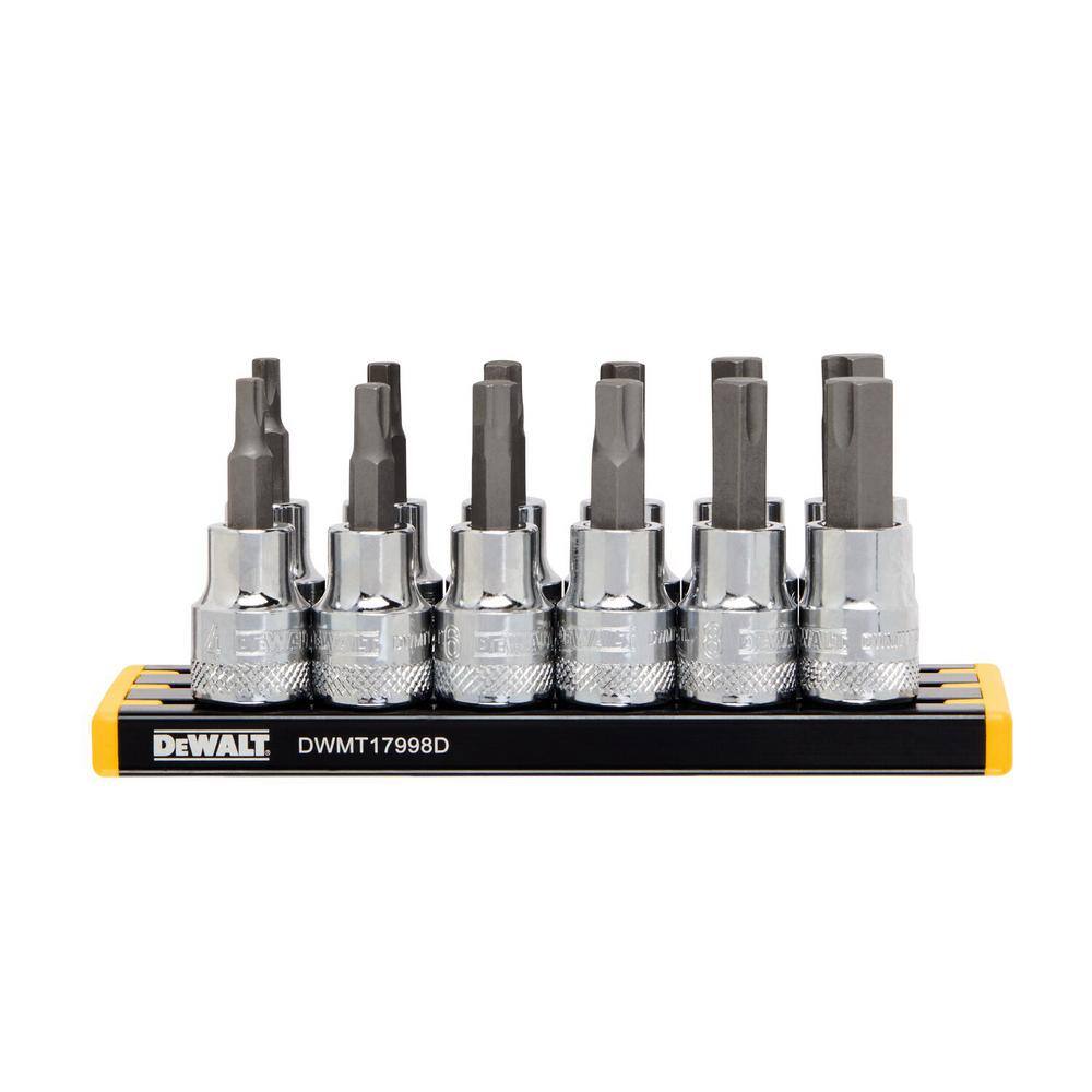 DW 38 in. Drive SAE and Metric Hex Socket Set (12-Piece) DWMT17002