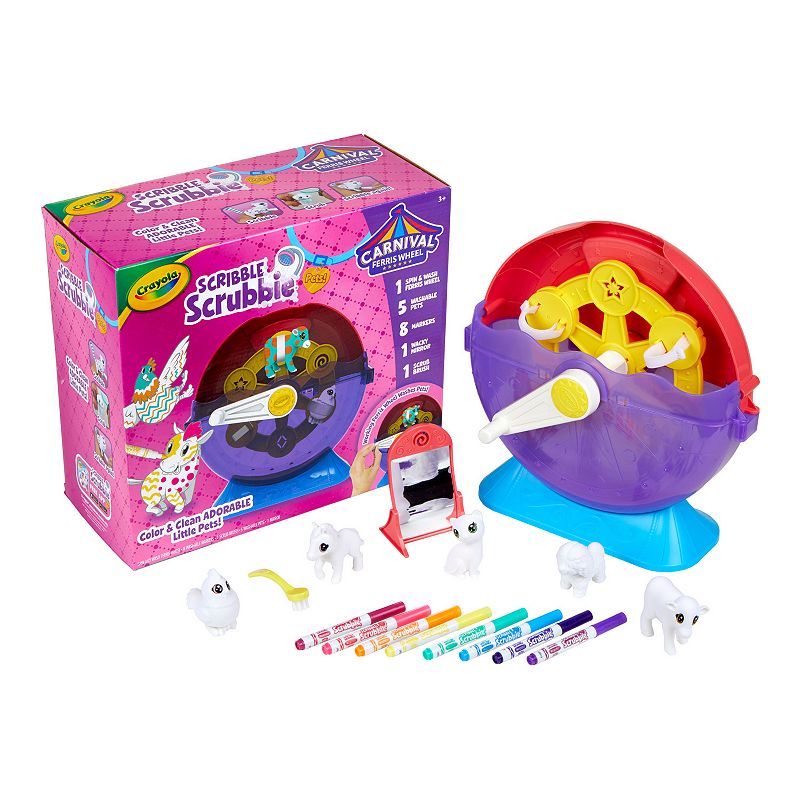 Crayola Scribble Scrubbie Pets Spin and Wash Carnival Playset