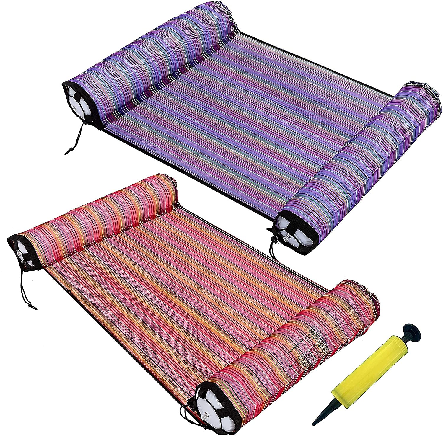 Clearance- 4-in-1 Inflatable Hammock Pool Lounger (Purple & Red)