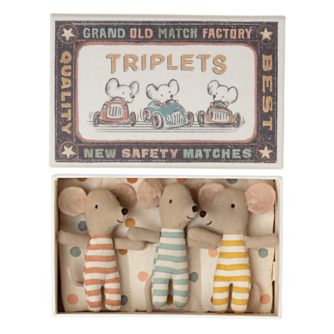 Baby Mice - Triplets in Matchbox by Maileg