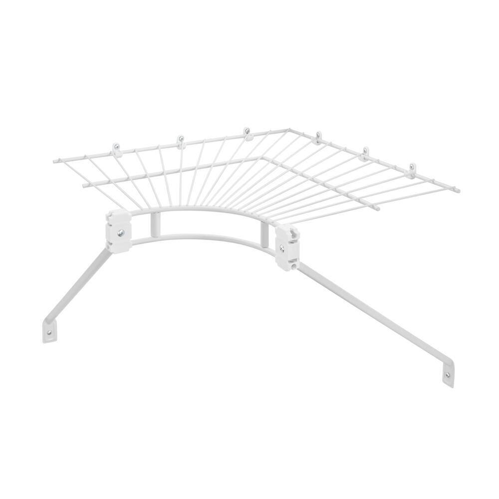 Everbilt 12 in. Fixed Mount Corner Shelf and Rod 90188