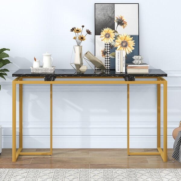 63'' Modern Console Table， Extra Long Entryway Table with Metal Frame for Entryway， Hallway， Living Room， Foyer， Corridor