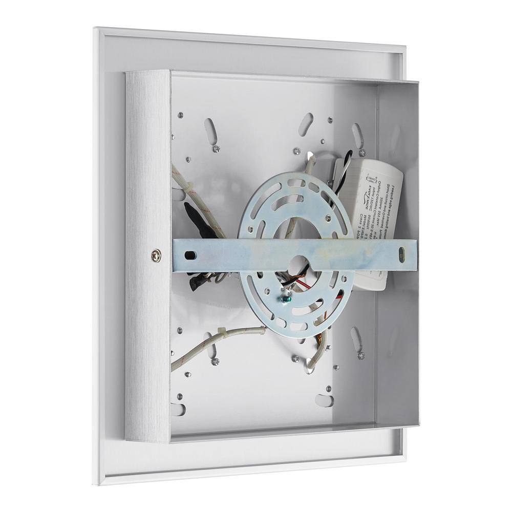 Hampton Bay Garfield 11 in. Integrated LED Brushed Aluminum Square Track Flush Mount 205517A