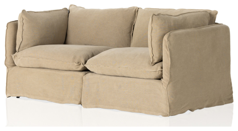 Angie Slipcover 2 Piece Sofa Sectional   Transitional   Loveseats   by Marco Polo Imports  Houzz