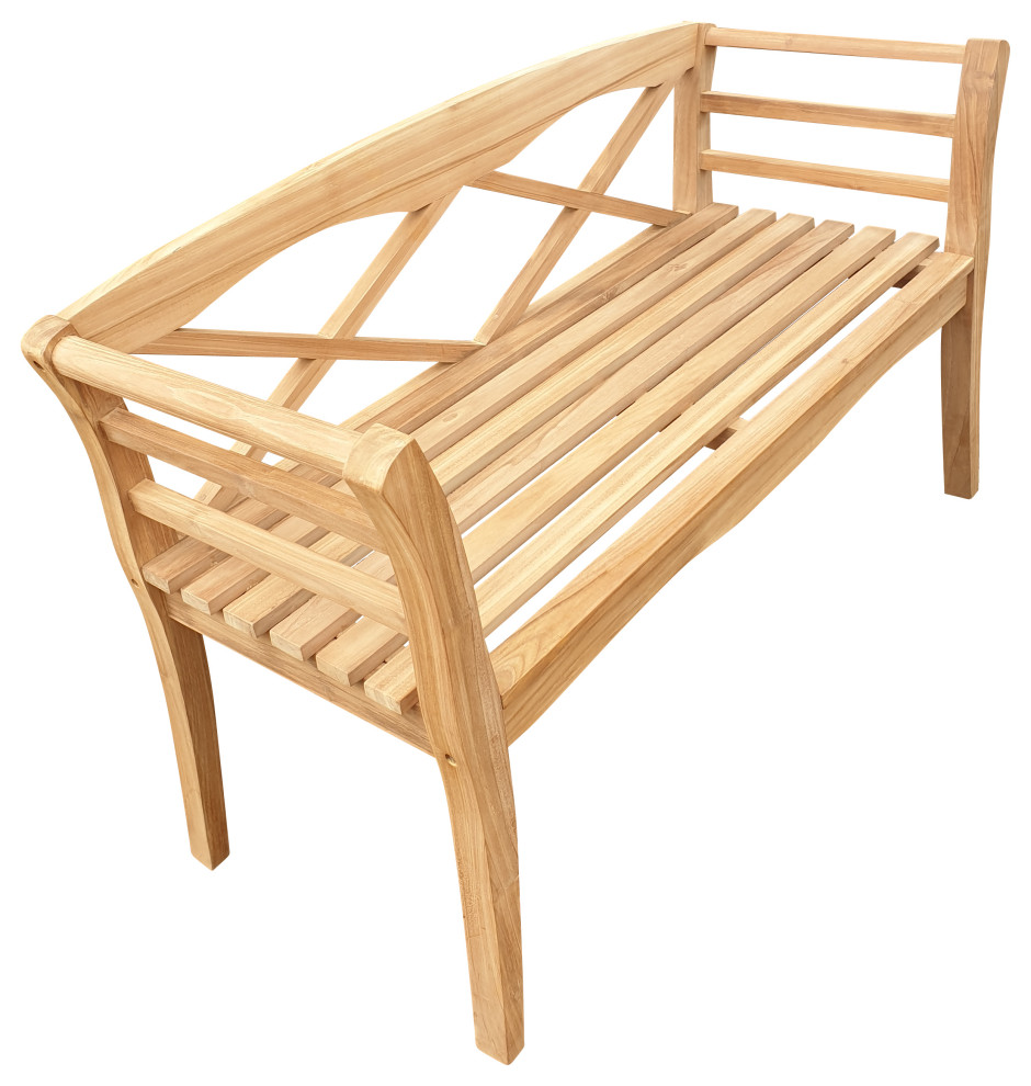 Teak Wood Montana Outdoor Patio Bench  4  x27  Transitional   Outdoor Benches   by Chic Teak  Houzz