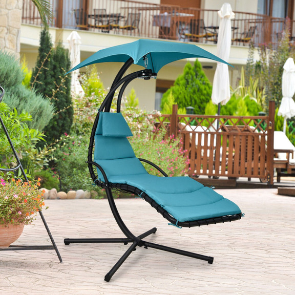 Costway 82937641 Hanging Curved Steel Swing Chaise...