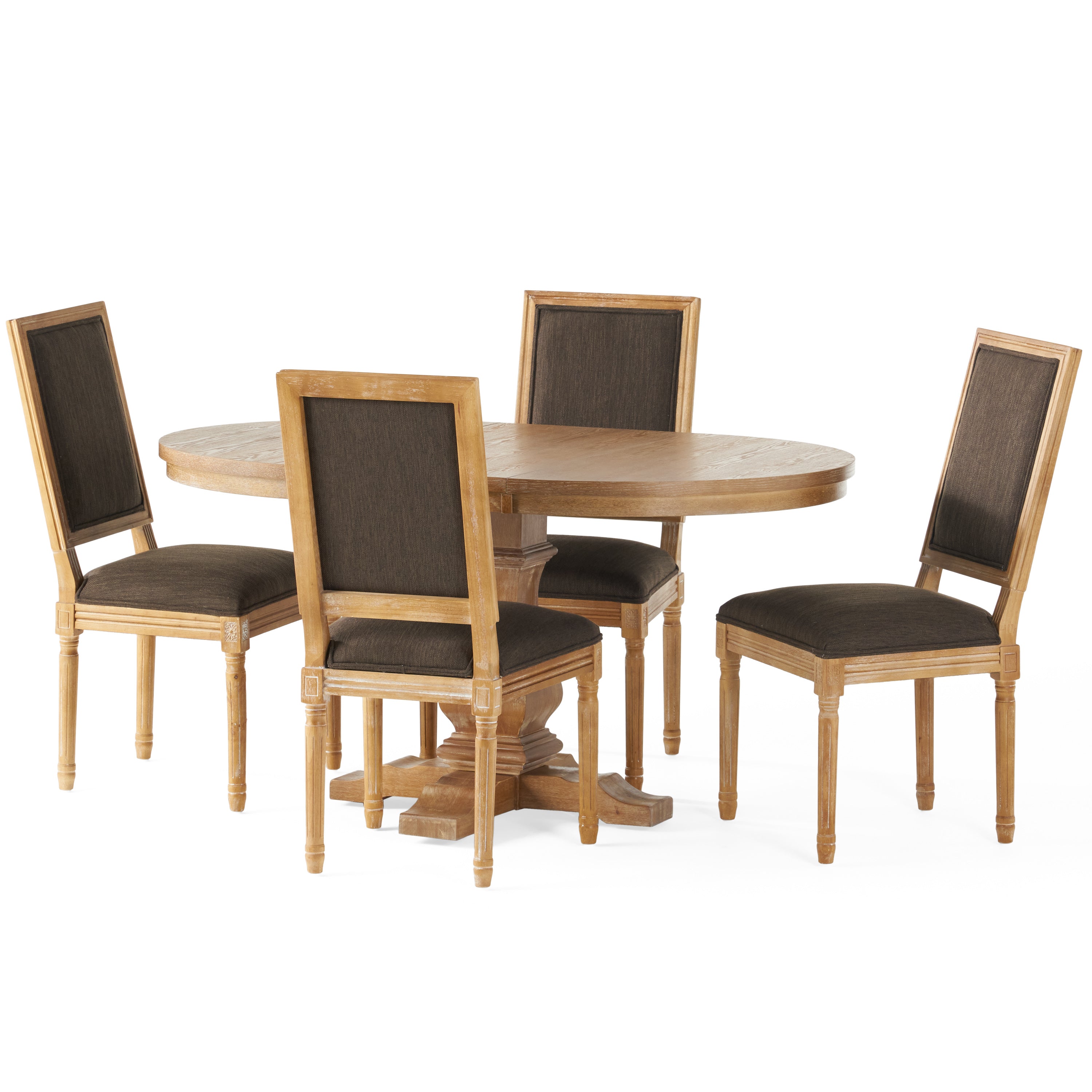 Beckstrom French Country 5-Piece Expandable Oval Dining Set - Wood