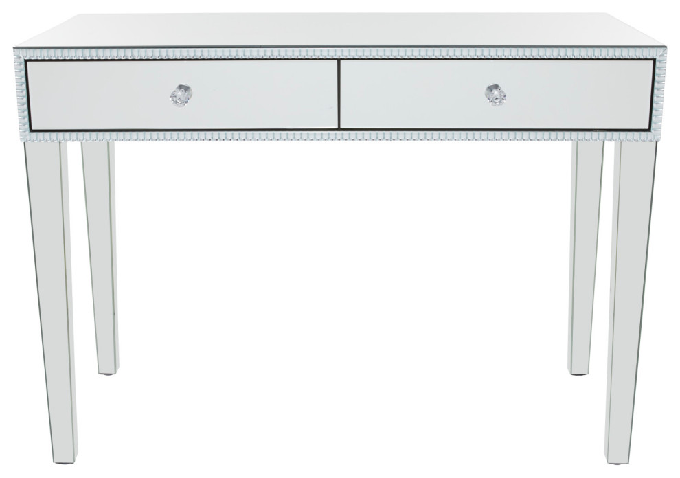 Glam Silver Wood Console Table 560097   Contemporary   Console Tables   by Brimfield  ampMay  Houzz