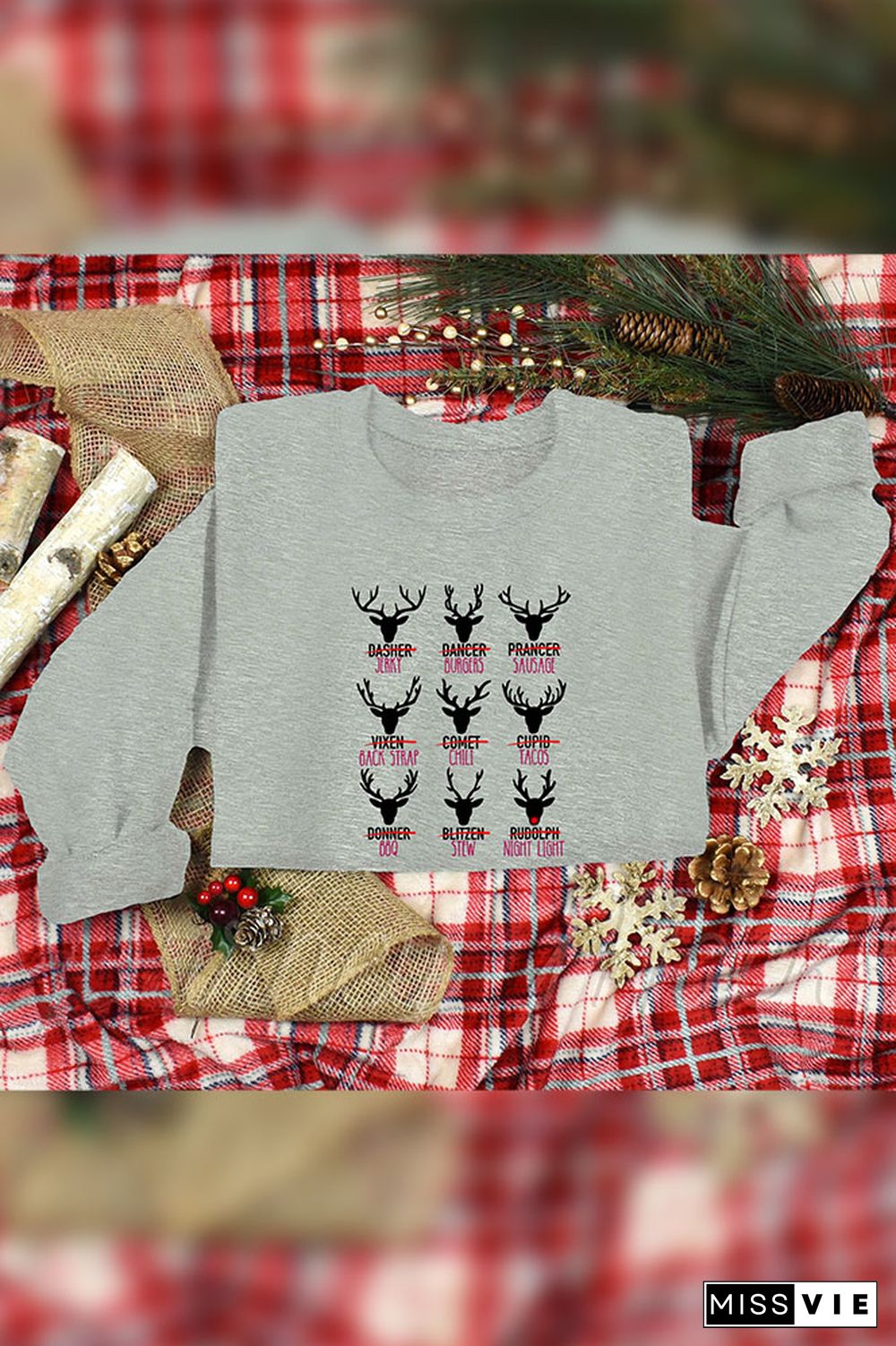 Christmas Reindeer,Reindeer Varieities,2023 Merry Christmas Sweatshirt Wholesale