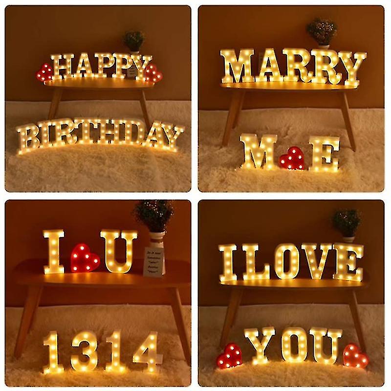 Born Pretty Decorative Alphabet Number Letter Led Lights Luminous Number Lamp Decoration Battery Night Light Party Bedroom Decoration