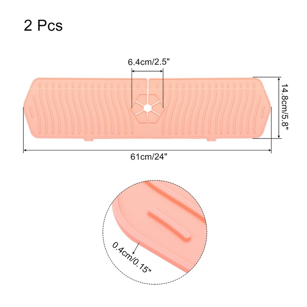 2 Pack Silicone Sink Splash Guard Mat Faucet Handle Drip Catcher Mat