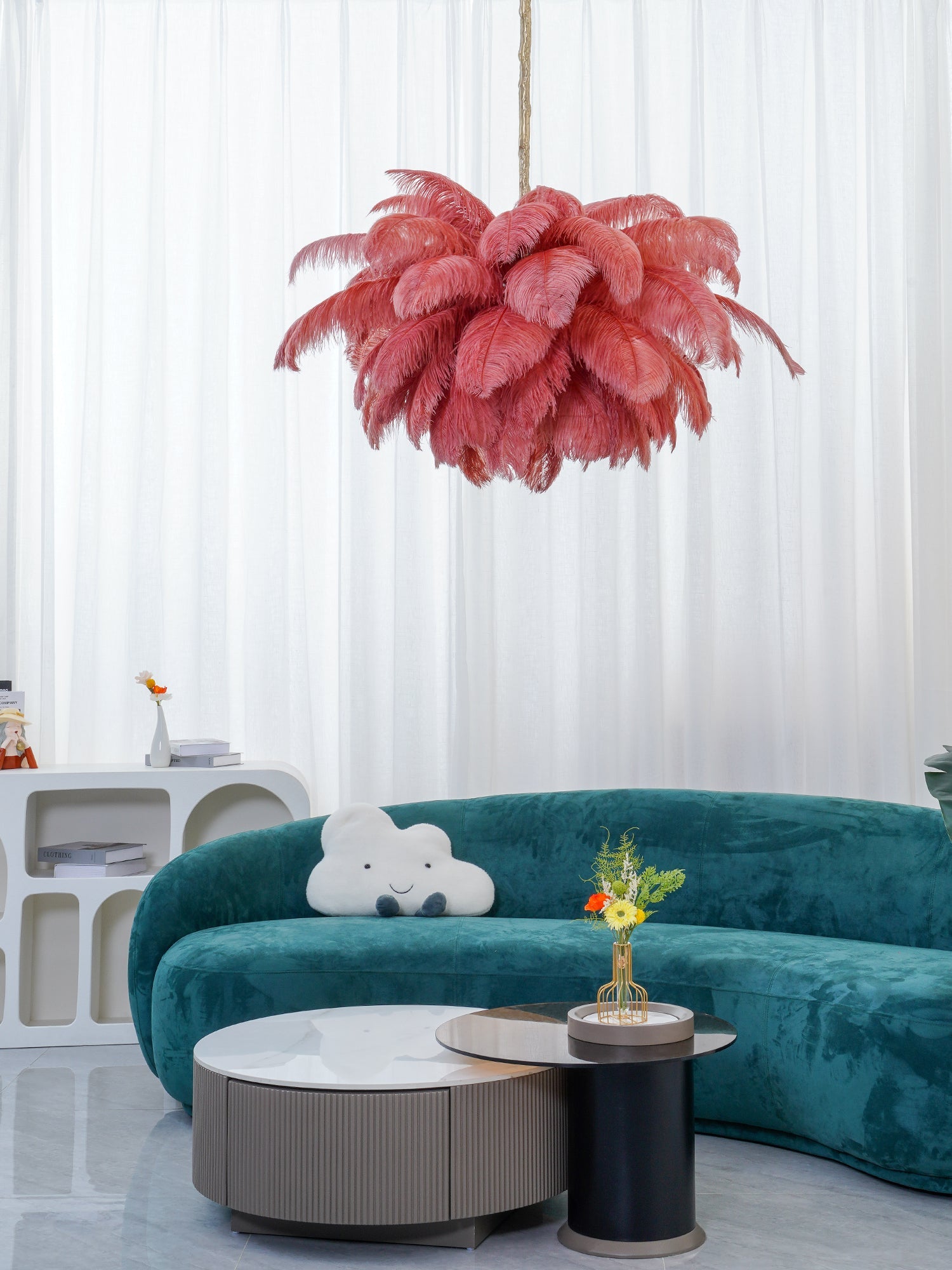 Ostrich Feather Chandelier