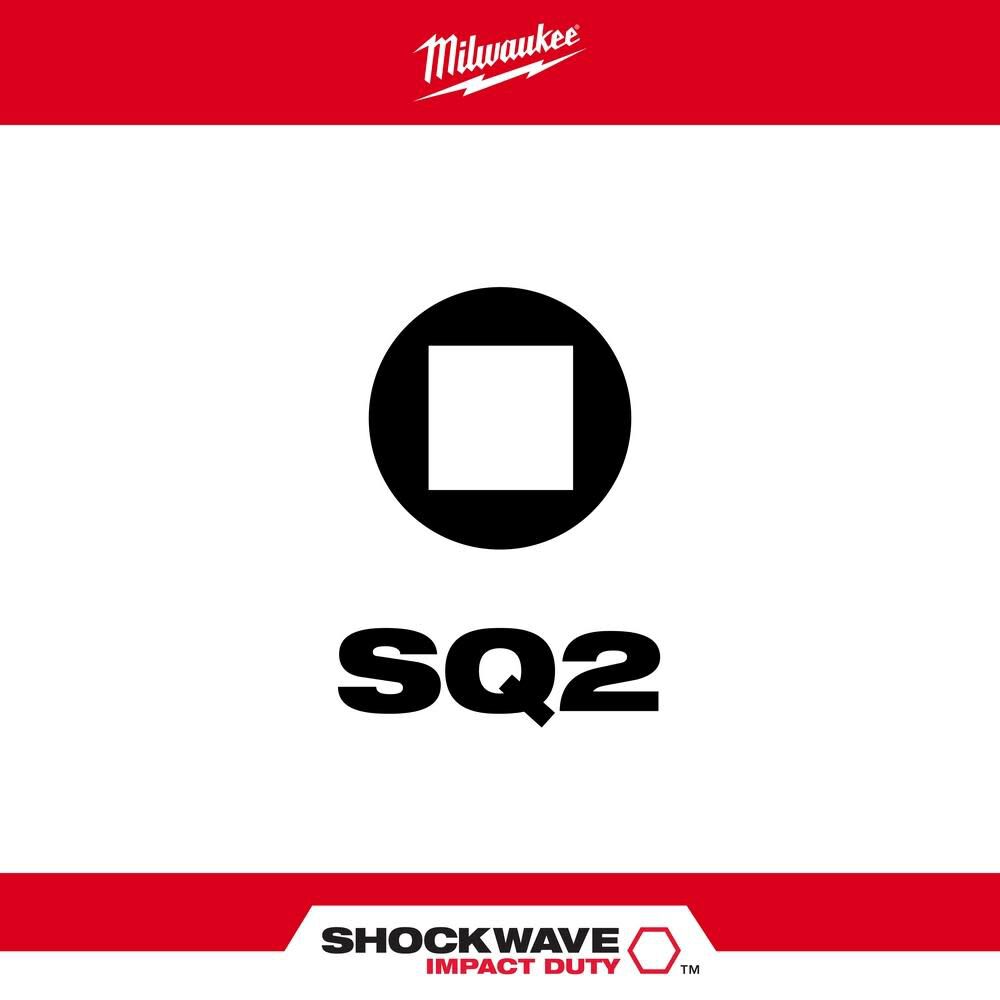 Milwaukee SHOCKWAVE 2 in. Impact Square Recess #2 Power Bits 48-32-4606 from Milwaukee