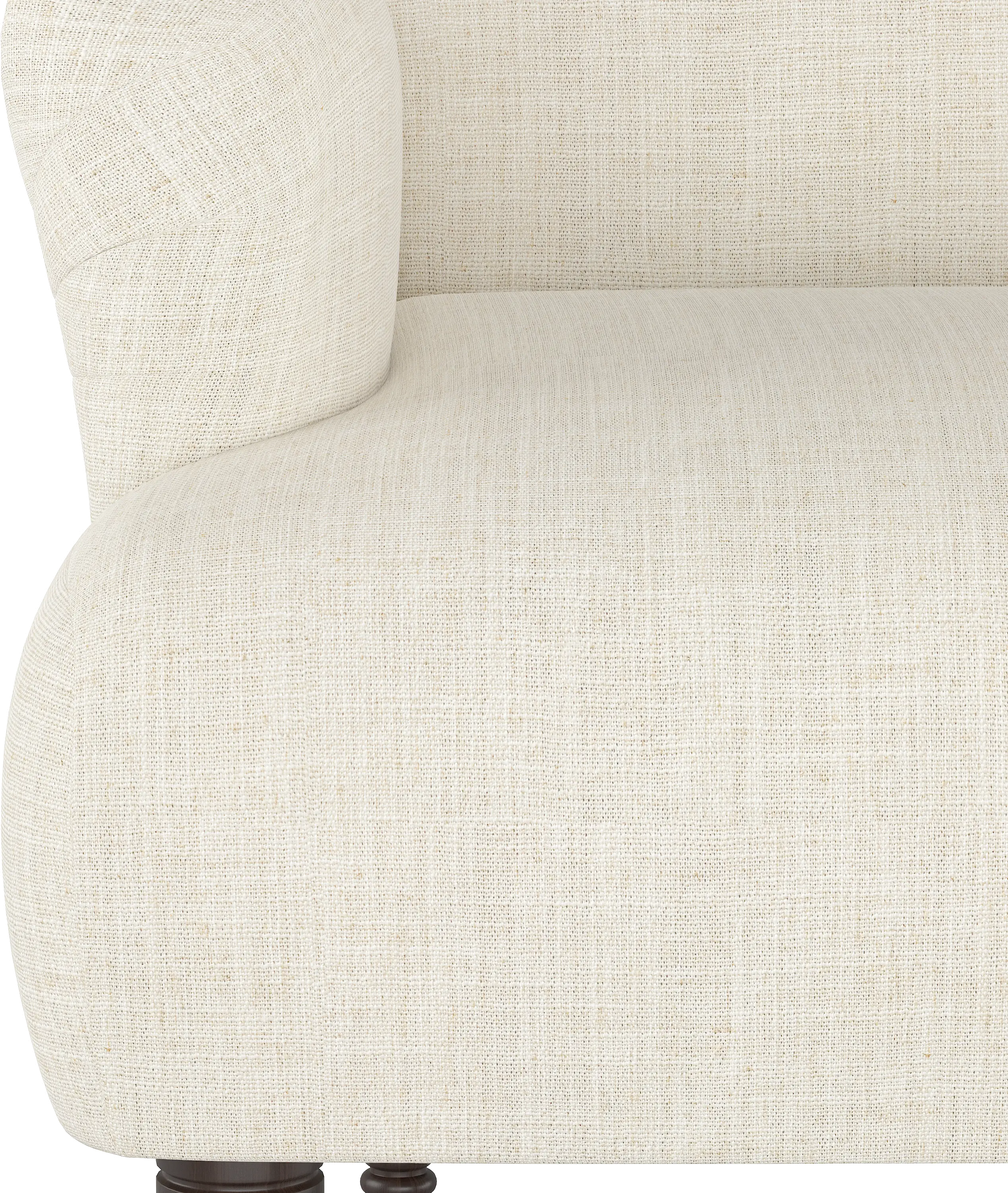 Clara Linen Talc Stone Settee - Skyline Furniture