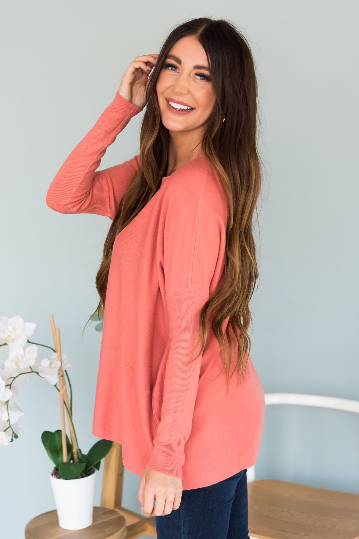 Crazy About You Modest Sweater