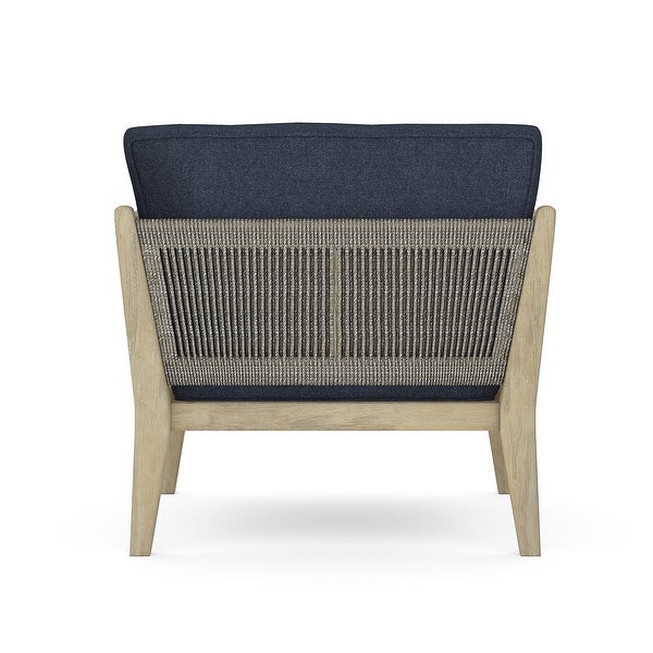 WyndenHall Luna 35 inch Wide Contemporary Outdoor Conversation Chair in Slate Grey Polyester Fabric - Overstock - 35856085