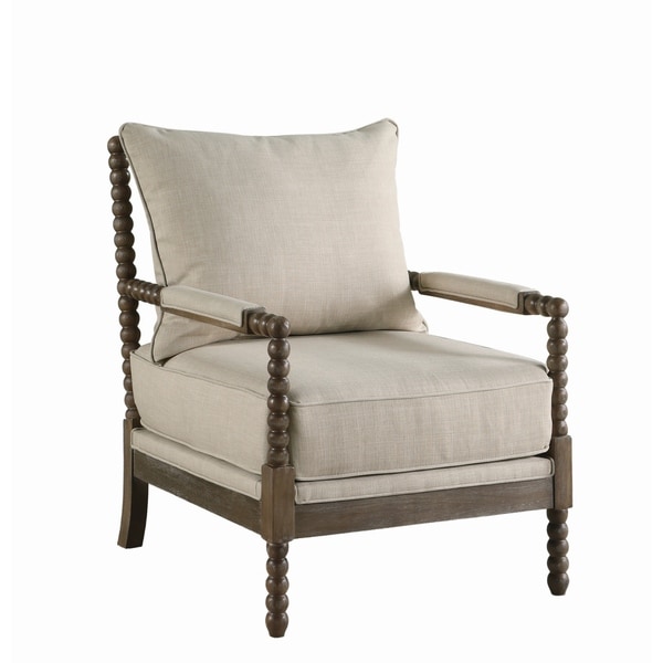 Coaster Furniture Blanchett Beige and Natural Cushion Back Accent Chair