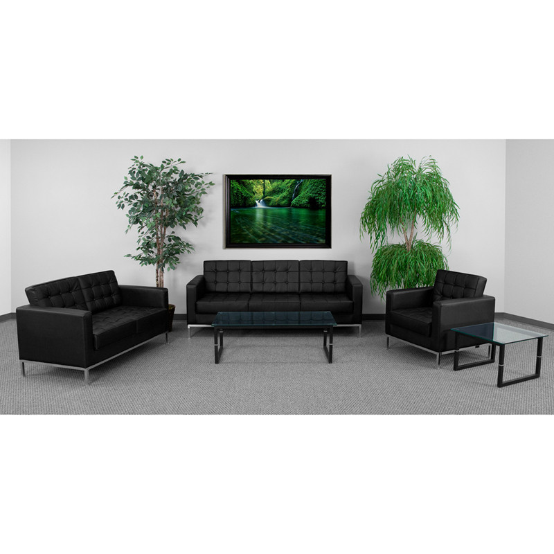 HERCULES Lacey Series Reception Set in Black LeatherSoft   Contemporary   Living Room Furniture Sets   by Beyond Design  ampMore  Houzz