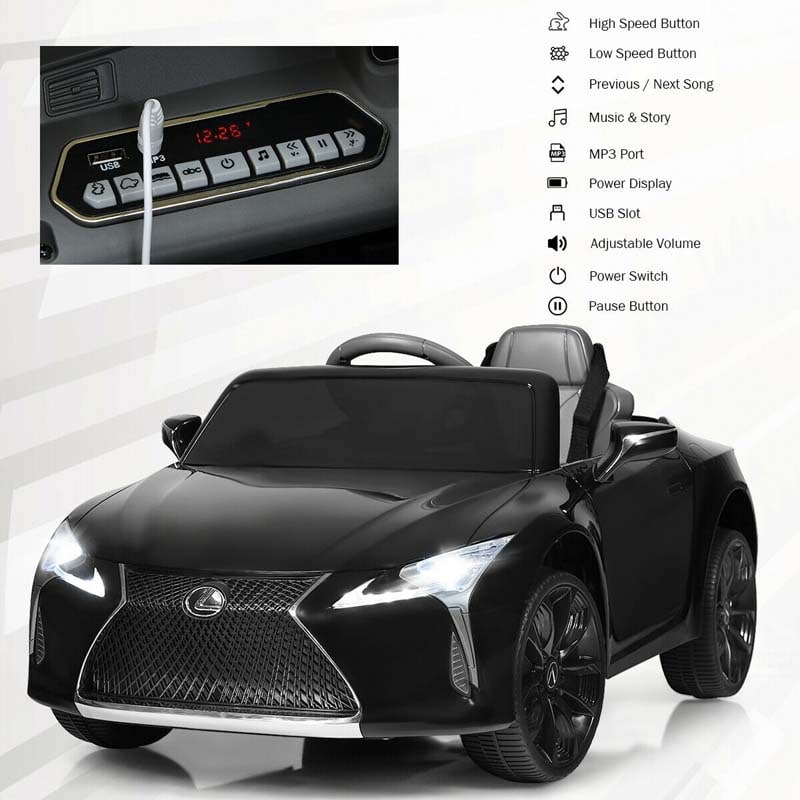 Licensed Lexus LC500 Kids Ride on Car, 12V Battery Powered Electric Vehicle Riding Toy Car with Remote Control