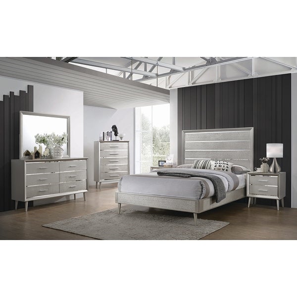 Everton Metallic Sterling 2-piece Bedroom Set with Dresser - - 35553444