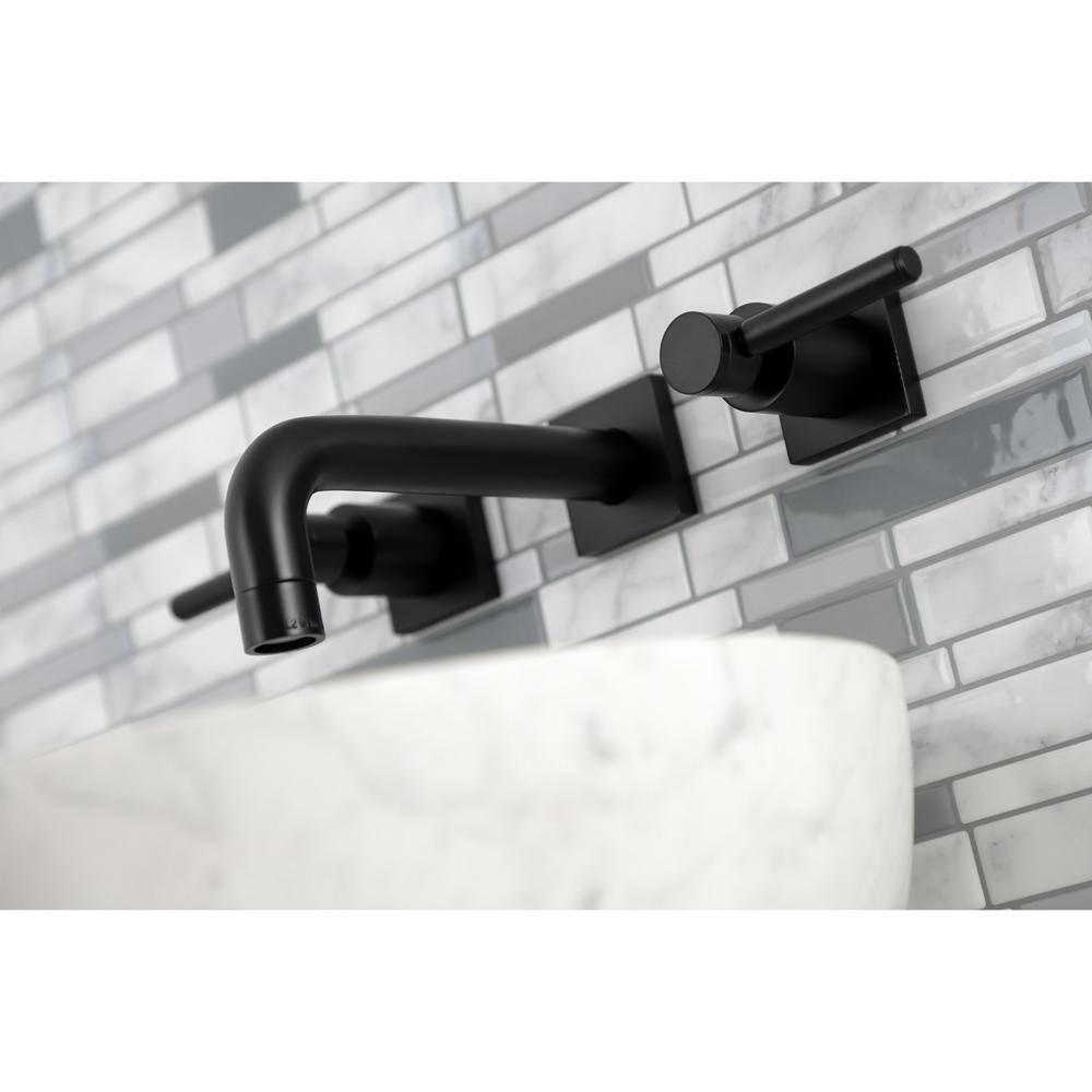 Kingston Brass Concord 2-Handle Wall Mount Bathroom Faucet in Matte Black HKS6120DL