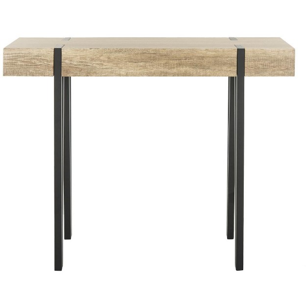 Alyssa Console Table Multi brown black Metal Legs Safavieh