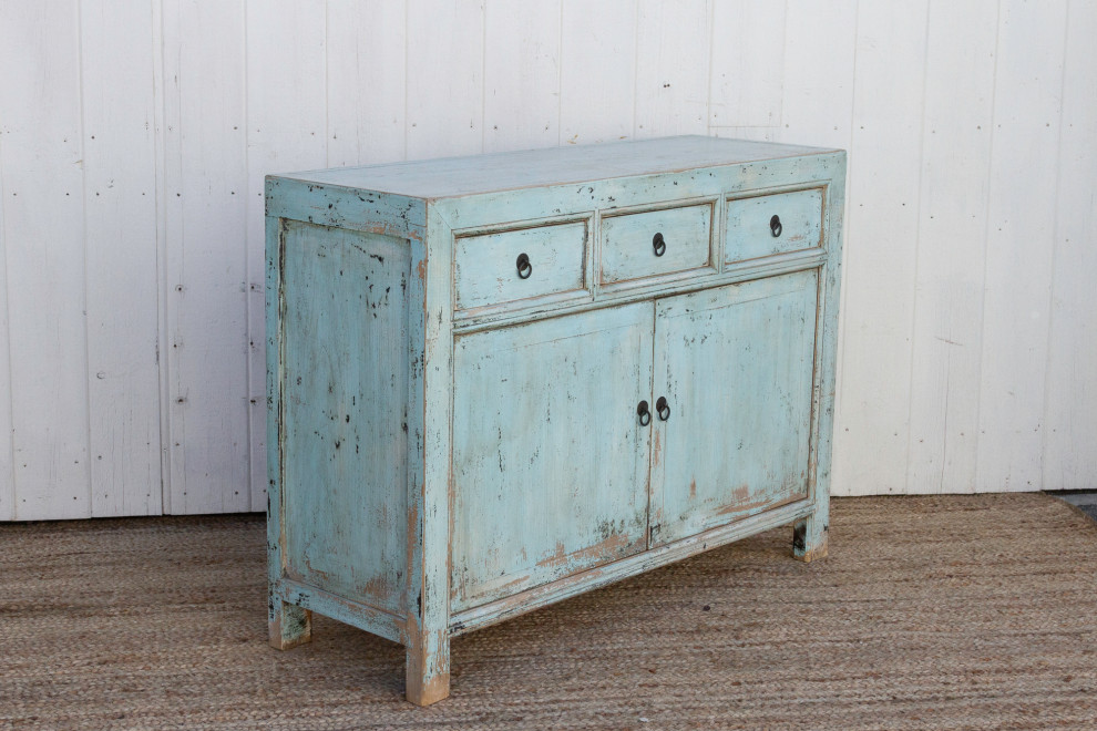 Powder Blue Farmhouse Buffet Cabinet   Asian   Accent Chests And Cabinets   by De cor  Houzz